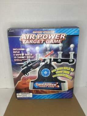 NIB Vintage Air Power Target Game Floating Ball Shooting Toy with Rifle